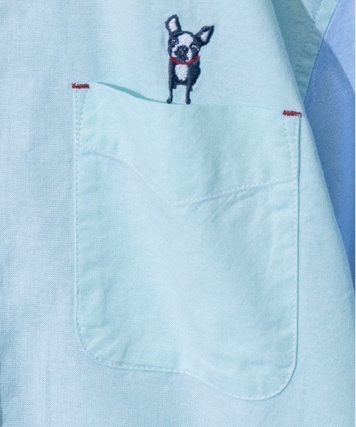 Candy Fantasy(キャンディーファンタジー)の「【a】オックスカラーボタンアニマル刺繍七分袖レギュラーシャツ(シャツ/ブラウス・メンズ・ホワイト/サックスブルー/イエロー/マルチ/ネイビー/ライトグリーン・MEDIUM/LARGE/X-LARGE)」の15枚目の写真