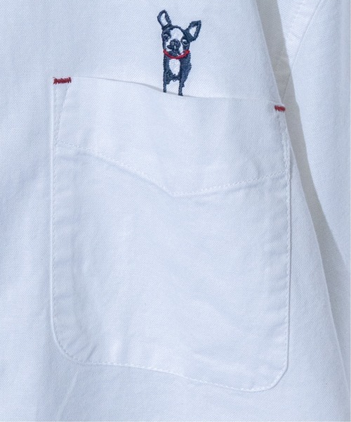 Candy Fantasy(キャンディーファンタジー)の「【a】オックスカラーボタンアニマル刺繍七分袖レギュラーシャツ(シャツ/ブラウス・メンズ・ホワイト/サックスブルー/イエロー/マルチ/ネイビー/ライトグリーン・MEDIUM/LARGE/X-LARGE)」の8枚目の写真