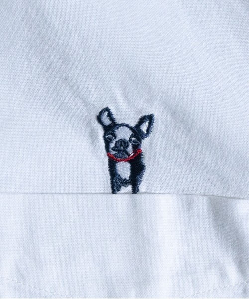 Candy Fantasy(キャンディーファンタジー)の「【a】オックスカラーボタンアニマル刺繍七分袖レギュラーシャツ(シャツ/ブラウス・メンズ・ホワイト/サックスブルー/イエロー/マルチ/ネイビー/ライトグリーン・MEDIUM/LARGE/X-LARGE)」の11枚目の写真