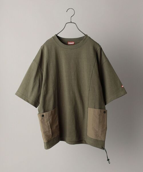 COLEMAN(コールマン)の「*Coleman: ビッグシルエット サイドポケット Tシャツ(Tシャツ/カットソー・メンズ・ブラック/オフホワイト/オリーブ・MEDIUM/LARGE/SMALL)」の3枚目の写真