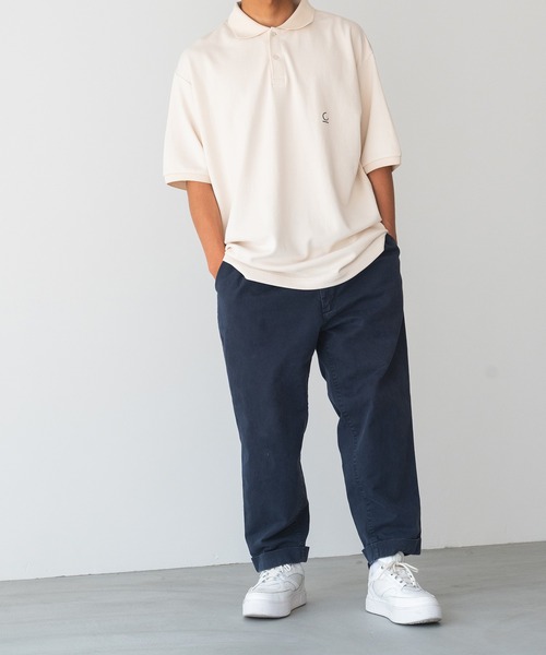 CANAL JEAN（キャナルジーン）の「choice_cnl(チョイス) 刺繍オーバーサイズポロシャツ（ポロシャツ・レディース・ネイビー/アイボリー・38）」の13枚目の写真