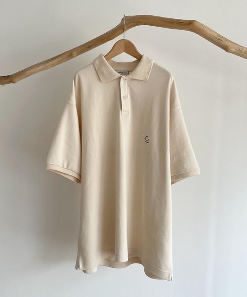 CANAL JEAN（キャナルジーン）の「choice_cnl(チョイス) 刺繍オーバーサイズポロシャツ（ポロシャツ・レディース・ネイビー/アイボリー・38）」の14枚目の写真