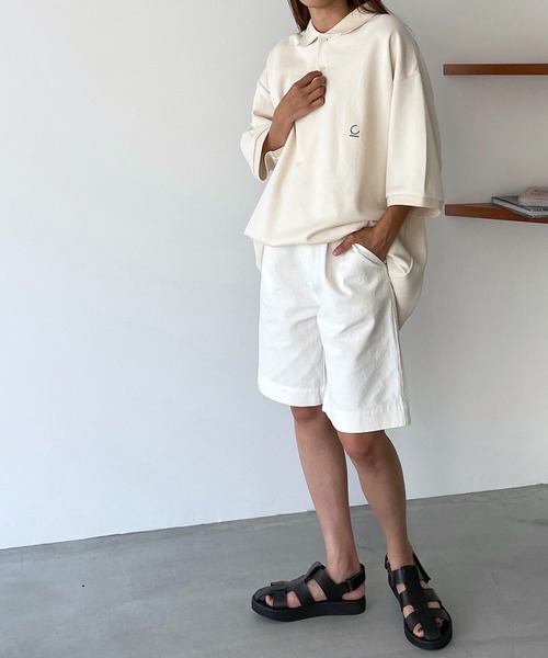 CANAL JEAN（キャナルジーン）の「choice_cnl(チョイス) 刺繍オーバーサイズポロシャツ（ポロシャツ・レディース・ネイビー/アイボリー・38）」の9枚目の写真