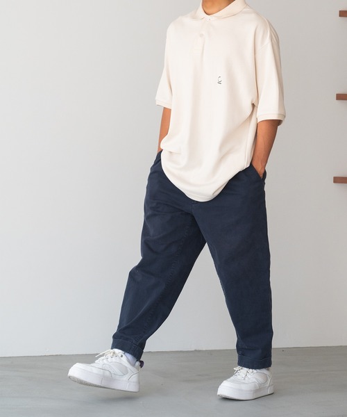 CANAL JEAN（キャナルジーン）の「choice_cnl(チョイス) 刺繍オーバーサイズポロシャツ（ポロシャツ・レディース・ネイビー/アイボリー・38）」の5枚目の写真