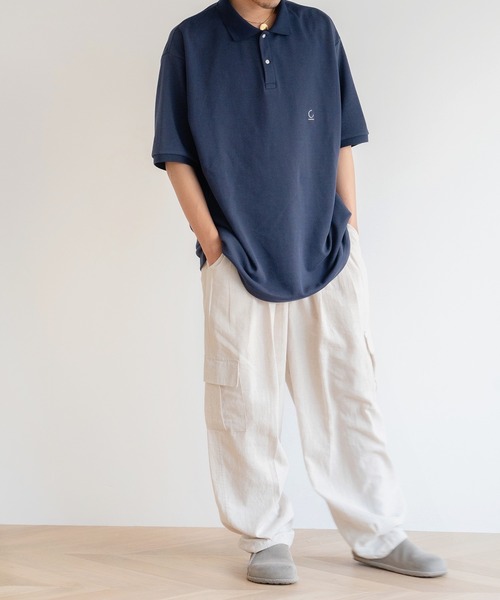 CANAL JEAN（キャナルジーン）の「choice_cnl(チョイス) 刺繍オーバーサイズポロシャツ（ポロシャツ・レディース・ネイビー/アイボリー・38）」の10枚目の写真