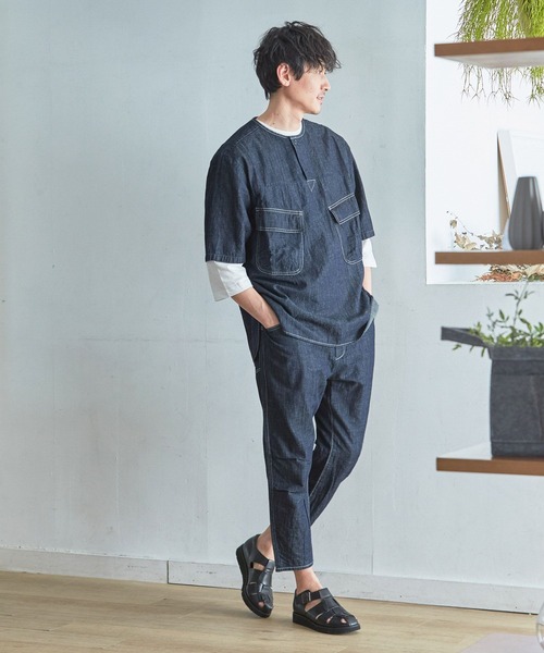 GLOBAL WORK（グローバルワーク）の「KATOデザインクライムパンツ/273163（デニムパンツ・メンズ・ダークブルー/ブルー・LARGE/MEDIUM/SMALL）」の6枚目の写真