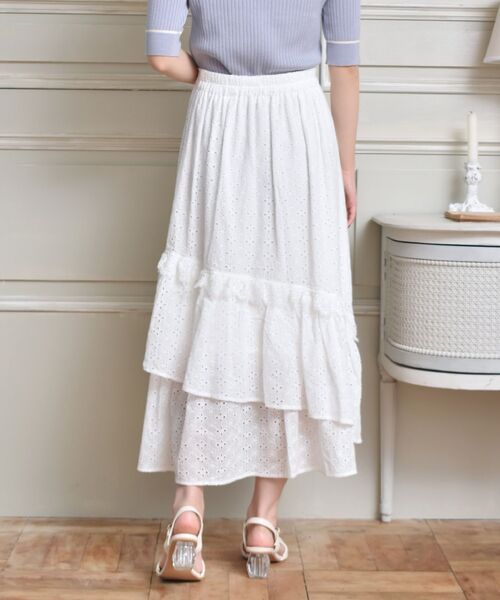 ems excite(エムズエキサイト)の「レースティアードスカート(スカート・レディース・ブルー/アイボリー/オフホワイト・FREE)」の14枚目の写真