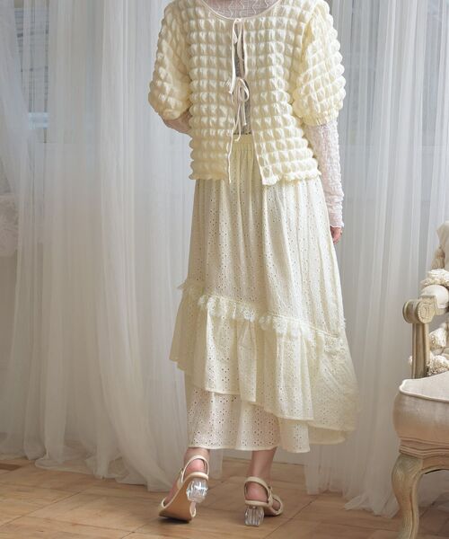 ems excite(エムズエキサイト)の「レースティアードスカート(スカート・レディース・ブルー/アイボリー/オフホワイト・FREE)」の21枚目の写真