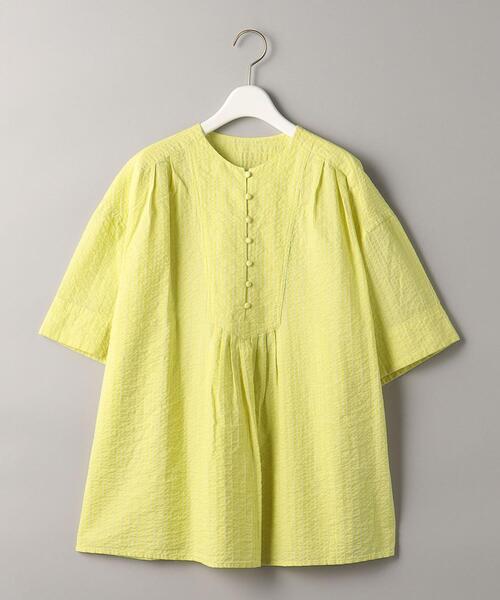 BEAUTY&YOUTH UNITED ARROWS(ビューティーアンドユースユナイテッドアローズ)の「コットンサッカー フロントボタン 5分袖 ブラウス -ウォッシャブル-(シャツ/ブラウス・レディース・ブラック/ホワイト/ライム・FREE)」の21枚目の写真