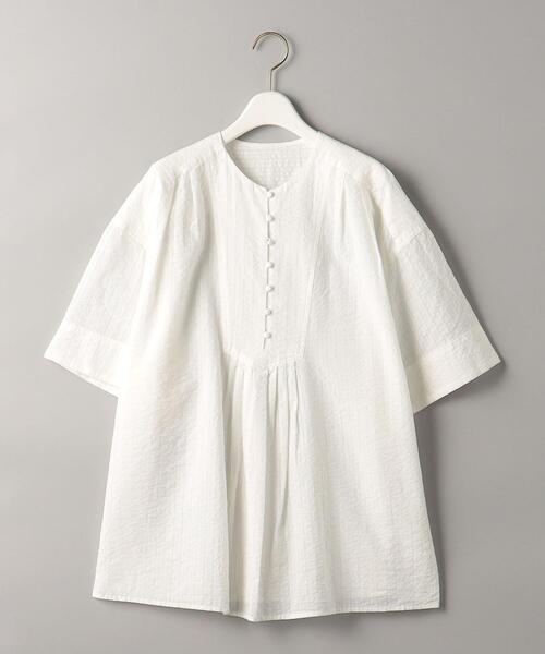 BEAUTY&YOUTH UNITED ARROWS(ビューティーアンドユースユナイテッドアローズ)の「コットンサッカー フロントボタン 5分袖 ブラウス -ウォッシャブル-(シャツ/ブラウス・レディース・ブラック/ホワイト/ライム・FREE)」の15枚目の写真