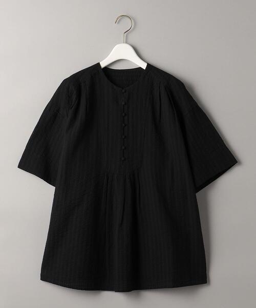 BEAUTY&YOUTH UNITED ARROWS(ビューティーアンドユースユナイテッドアローズ)の「コットンサッカー フロントボタン 5分袖 ブラウス -ウォッシャブル-(シャツ/ブラウス・レディース・ブラック/ホワイト/ライム・FREE)」の17枚目の写真