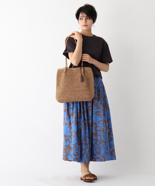 OPAQUE.CLIP(オペークドットクリップ)の「◆雑材ペーパーかぎ編みトートバッグ(トートバッグ・レディース・ベージュ/グレー/ブラック系1/ベージュ系1・00)」の16枚目の写真