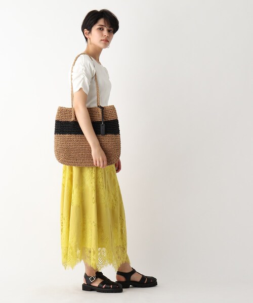 OPAQUE.CLIP(オペークドットクリップ)の「◆雑材ペーパーかぎ編みトートバッグ(トートバッグ・レディース・ベージュ/グレー/ブラック系1/ベージュ系1・00)」の17枚目の写真