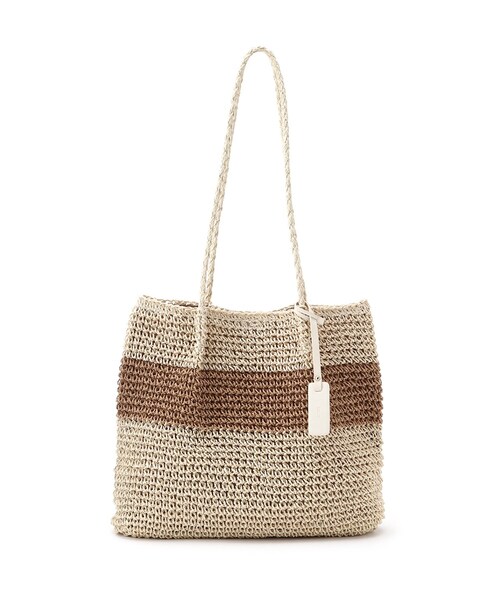 OPAQUE.CLIP(オペークドットクリップ)の「◆雑材ペーパーかぎ編みトートバッグ(トートバッグ・レディース・ベージュ/グレー/ブラック系1/ベージュ系1・00)」の19枚目の写真