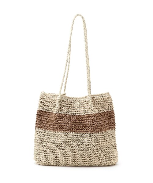 OPAQUE.CLIP(オペークドットクリップ)の「◆雑材ペーパーかぎ編みトートバッグ(トートバッグ・レディース・ベージュ/グレー/ブラック系1/ベージュ系1・00)」の21枚目の写真