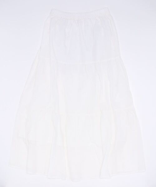 Lugnoncure（ルノンキュール）の「麻混ティアードスカート（スカート・レディース・オフホワイト/ホワイト/ブラック・ﾌﾘ-）」の11枚目の写真
