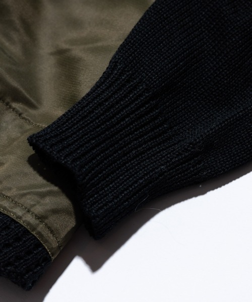 glamb（グラム）の「Military Remake Knit / ミリタリーリメイクニット（ニット/セーター・メンズ・ブラック×カーキ/ネイビー系・M/L/S）」の10枚目の写真
