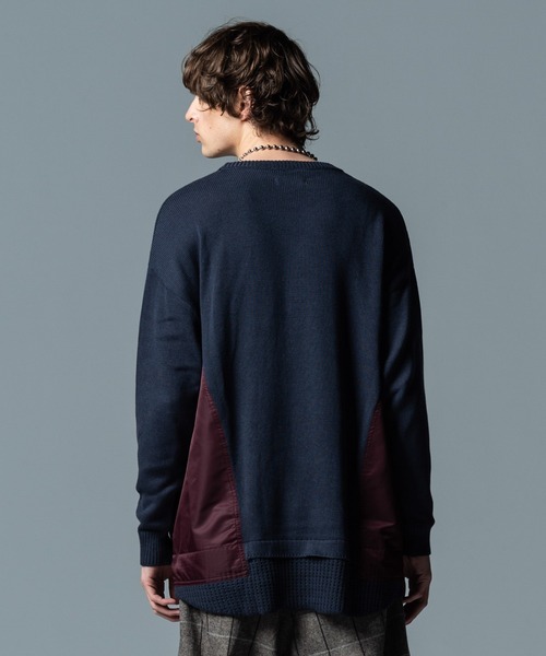 glamb（グラム）の「Military Remake Knit / ミリタリーリメイクニット（ニット/セーター・メンズ・ブラック×カーキ/ネイビー系・M/L/S）」の12枚目の写真