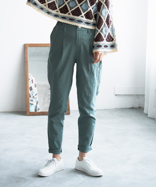 LBC（エルビーシー）の「リネンコンストレッチテーパード（その他パンツ・レディース・オレンジ/チャコールグレー/グリーン/オフホワイト・M/S/L）」の7枚目の写真