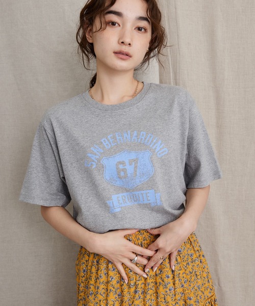 AMERICAN HOLIC(アメリカンホリック)の「バイオ加工ロゴカットプルオーバー(Tシャツ/カットソー・レディース・チャコールグレー/ネイビー/グレー系その他・L/M)」の3枚目の写真