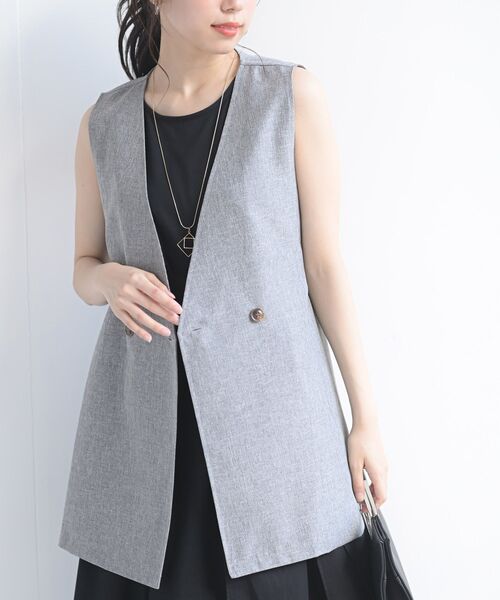 rps（アールピーエス）の「サイドベルトジレベスト（ベスト・レディース・ブラック/ベージュ系その他3/グレー系その他/アイボリー・フリー）」の3枚目の写真