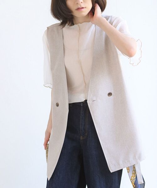 rps（アールピーエス）の「サイドベルトジレベスト（ベスト・レディース・ブラック/ベージュ系その他3/グレー系その他/アイボリー・フリー）」の4枚目の写真