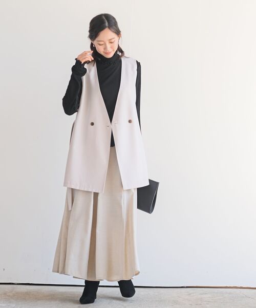 rps（アールピーエス）の「サイドベルトジレベスト（ベスト・レディース・ブラック/ベージュ系その他3/グレー系その他/アイボリー・フリー）」の5枚目の写真