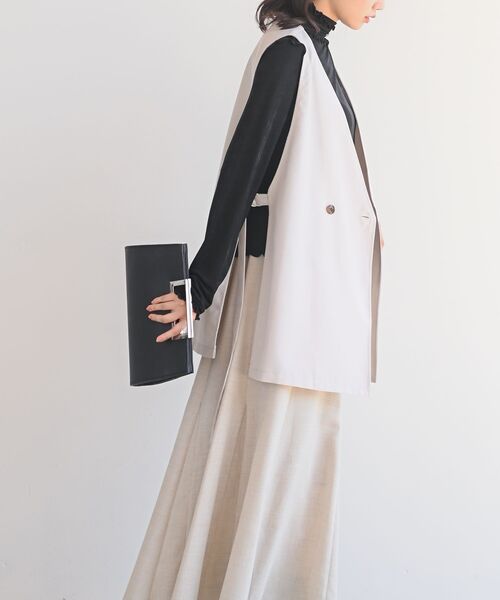 rps（アールピーエス）の「サイドベルトジレベスト（ベスト・レディース・ブラック/ベージュ系その他3/グレー系その他/アイボリー・フリー）」の6枚目の写真