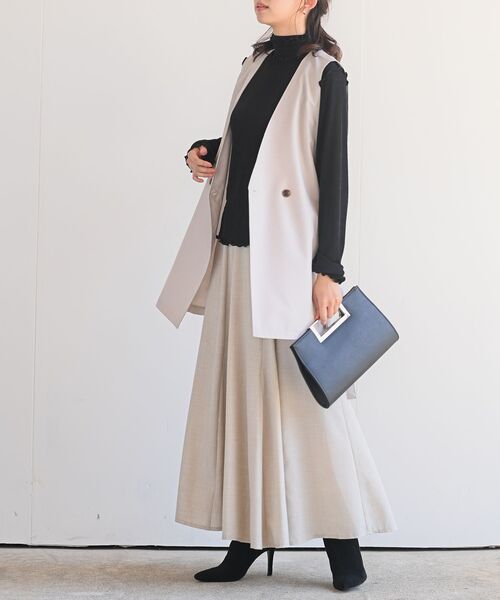 rps（アールピーエス）の「サイドベルトジレベスト（ベスト・レディース・ブラック/ベージュ系その他3/グレー系その他/アイボリー・フリー）」の8枚目の写真