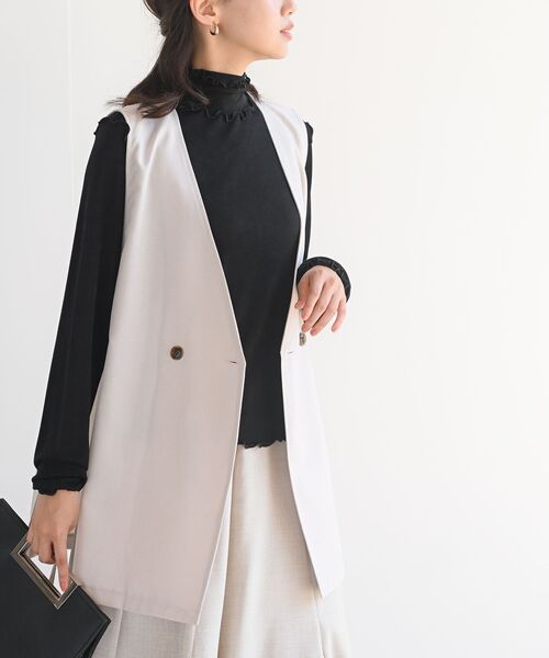 rps（アールピーエス）の「サイドベルトジレベスト（ベスト・レディース・ブラック/ベージュ系その他3/グレー系その他/アイボリー・フリー）」の10枚目の写真