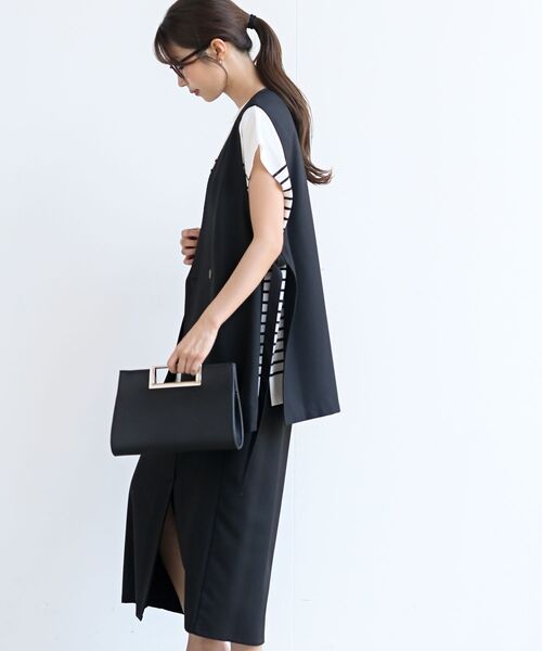 rps（アールピーエス）の「サイドベルトジレベスト（ベスト・レディース・ブラック/ベージュ系その他3/グレー系その他/アイボリー・フリー）」の14枚目の写真