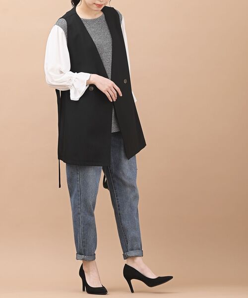 rps（アールピーエス）の「サイドベルトジレベスト（ベスト・レディース・ブラック/ベージュ系その他3/グレー系その他/アイボリー・フリー）」の21枚目の写真