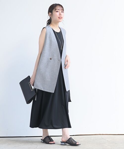 rps（アールピーエス）の「サイドベルトジレベスト（ベスト・レディース・ブラック/ベージュ系その他3/グレー系その他/アイボリー・フリー）」の22枚目の写真