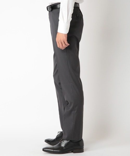 CROWDED CLOSET（クラウデッドクローゼット）の「TW ストライプ柄スーツ/別売りベストあり/2ピースビジネスセットアップスーツ/ドレス（スーツセット・メンズ・ネイビー/グレー・01/02/03/04）」の8枚目の写真