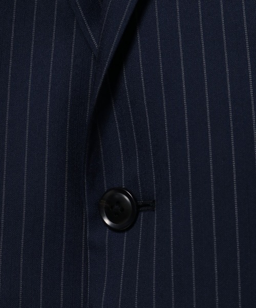 CROWDED CLOSET（クラウデッドクローゼット）の「TW ストライプ柄スーツ/別売りベストあり/2ピースビジネスセットアップスーツ/ドレス（スーツセット・メンズ・ネイビー/グレー・01/02/03/04）」の13枚目の写真