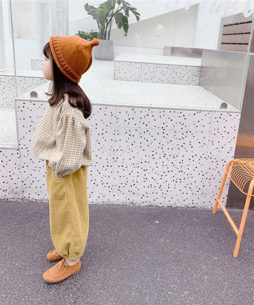 aimoha（アイモハ）の「aimoha-KIDS- 子供服コーデュロイ素材裾絞りパンツ（チノパンツ・キッズ・ベージュ/イエロー・90/100/110/120/80/130）」の9枚目の写真
