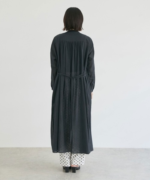 セール】ウエスト紐付きボイルシャツワンピース（シャツ