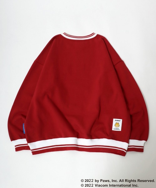 Salong hameu(サロン ハミュー)の「GARFIELD(ガーフィールド)キャラクター ロゴプリント リブライン スウェットトップス裏起毛 メンズ レディース/トレーナープルオーバー(スウェット・メンズ・ホワイト/ブラック/ブラウン/レッド・XL/M/L)」の8枚目の写真