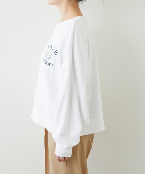 GALLARDAGALANTE(ガリャルダガランテ)の「ドルマンショートロゴスェット【オンラインストア限定商品】(スウェット・レディース・ネイビー/オフホワイト・FREE)」の15枚目の写真