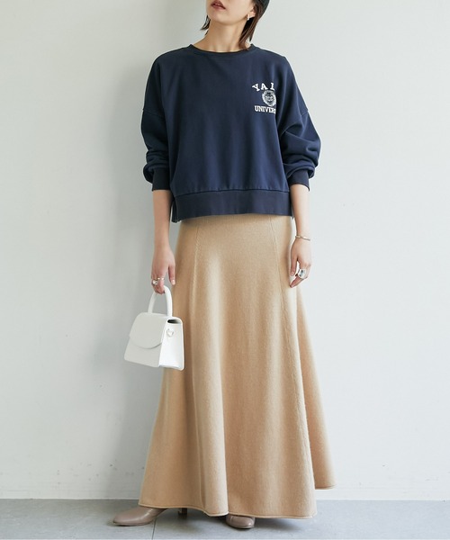 GALLARDAGALANTE(ガリャルダガランテ)の「ドルマンショートロゴスェット【オンラインストア限定商品】(スウェット・レディース・ネイビー/オフホワイト・FREE)」の6枚目の写真