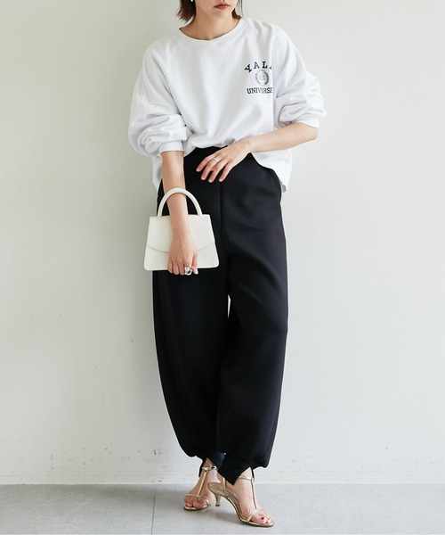 GALLARDAGALANTE(ガリャルダガランテ)の「ドルマンショートロゴスェット【オンラインストア限定商品】(スウェット・レディース・ネイビー/オフホワイト・FREE)」の11枚目の写真