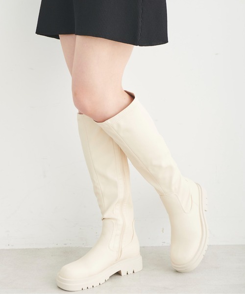 FREE'S MART（フリーズマート）の「ストレッチロングブーツ（ブーツ・レディース・ホワイト/ブラック・SMALL/MEDIUM）」の2枚目の写真