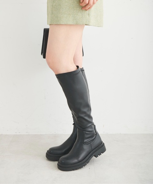 FREE'S MART（フリーズマート）の「ストレッチロングブーツ（ブーツ・レディース・ホワイト/ブラック・SMALL/MEDIUM）」の5枚目の写真