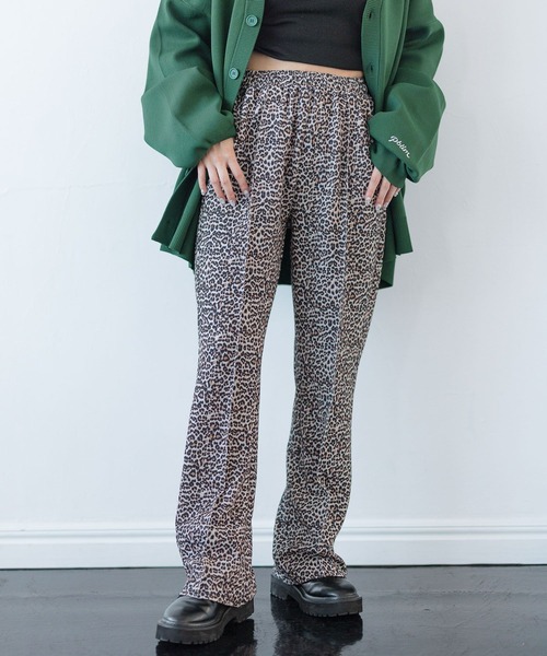 PBLIM（ページボーイリム）の「PAGEBOYLIM/イージーストレートパンツ（スラックス・レディース・パープル/オレンジ/レオパード・FREE）」の8枚目の写真