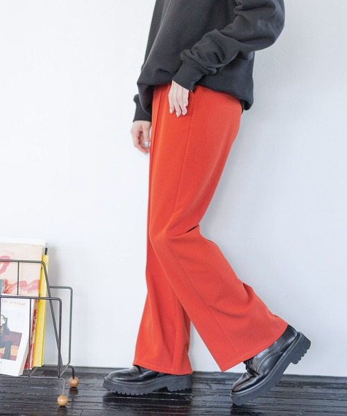 PBLIM（ページボーイリム）の「PAGEBOYLIM/イージーストレートパンツ（スラックス・レディース・パープル/オレンジ/レオパード・FREE）」の19枚目の写真