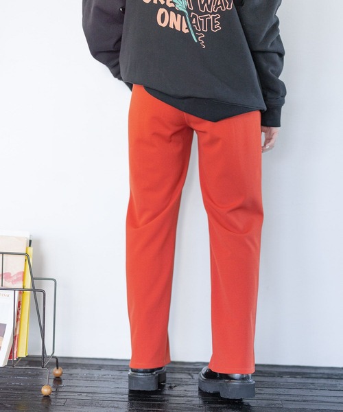 PBLIM（ページボーイリム）の「PAGEBOYLIM/イージーストレートパンツ（スラックス・レディース・パープル/オレンジ/レオパード・FREE）」の9枚目の写真