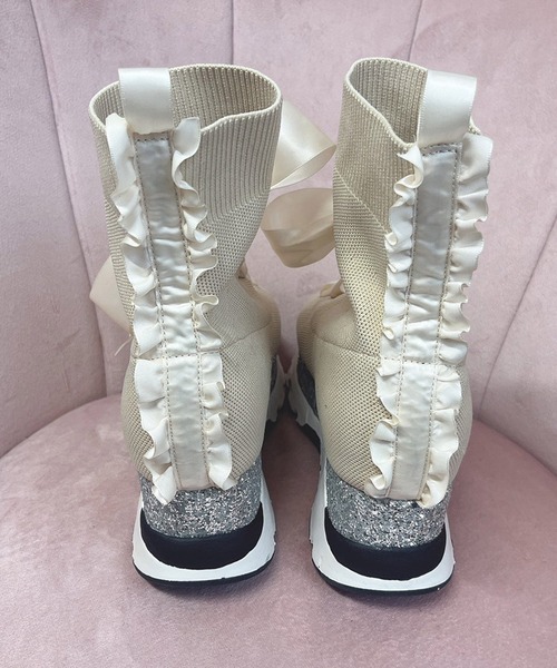 Swankiss（スワンキス）の「EV ribbon knit sneaker（スニーカー・レディース・ブラック/オフホワイト・MEDIUM/LARGE）」の10枚目の写真