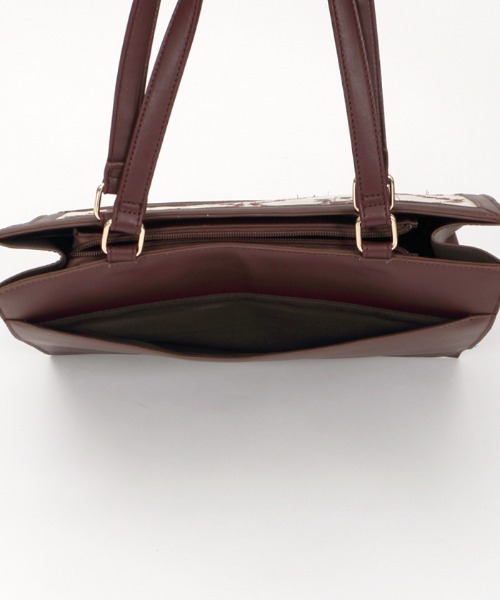 axes femme POETIQUE（アクシーズファムポエティック）の「ローズ刺繍レトロトートバッグ（トートバッグ・レディース・ワイン/グリーン・FREE）」の8枚目の写真