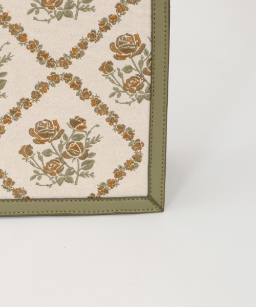 axes femme POETIQUE（アクシーズファムポエティック）の「ローズ刺繍レトロトートバッグ（トートバッグ・レディース・ワイン/グリーン・FREE）」の16枚目の写真