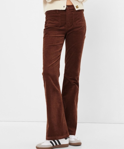 GAP(ギャップ)の「ウォッシュウェル ハイライズ コーデュロイ '70Sフレアデニム(デニムパンツ・レディース・ホワイト系その他/カーキ/ブラウン・25/26/27/28/29/30/23/24)」の1枚目の写真